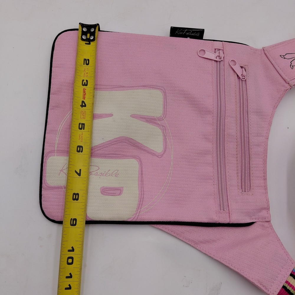 Vtg KIM POSSIBLE Pink Messenger Shoulder Crossbody Stripe Strap Y2K Cartoon RARE - Picture 6 of 10